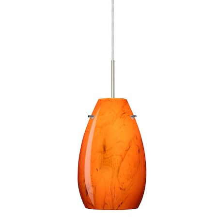 Besa Lighting Pera 9 Cord Pendant, Habanero, Satin Nickel Finish, 1x100W Incandescent 1JT-4126HB-SN